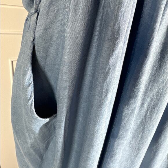 Torrid Tea Length Chambray Button Front Midi Dress Blue Sleeveless Sz 4X Casual - Picture 10 of 16